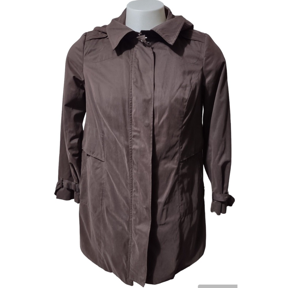 Centigrade Trench Coat Size S Womens Cabin Gorp Norm Core Brown Hooded Jacket